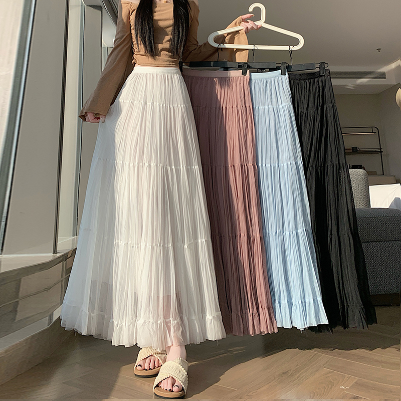 Large yard big skirt tender long dress A-line pure skirt