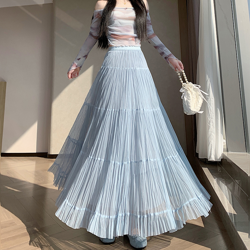 Large yard big skirt tender long dress A-line pure skirt