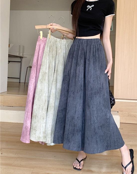 Wide leg big skirt culottes loose ice silk pants for women