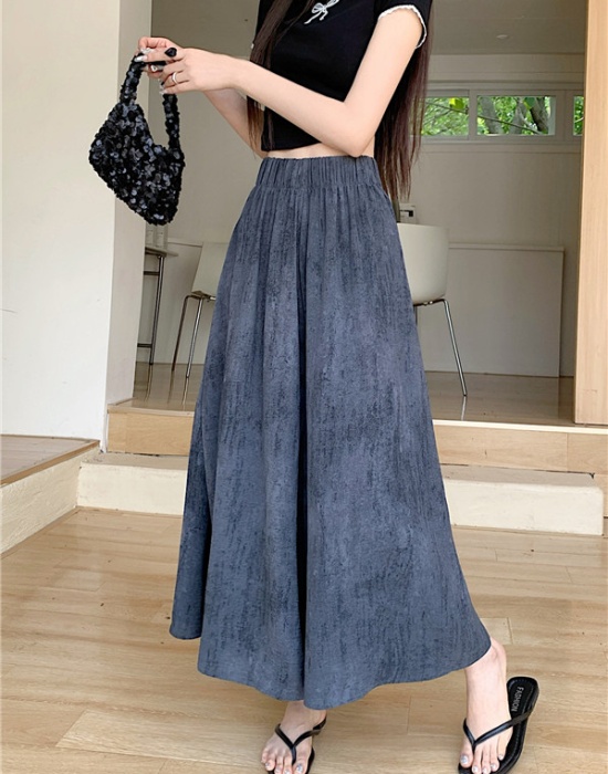 Wide leg big skirt culottes loose ice silk pants for women