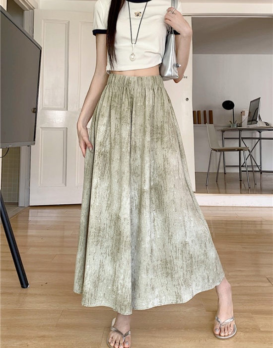 Wide leg big skirt culottes loose ice silk pants for women