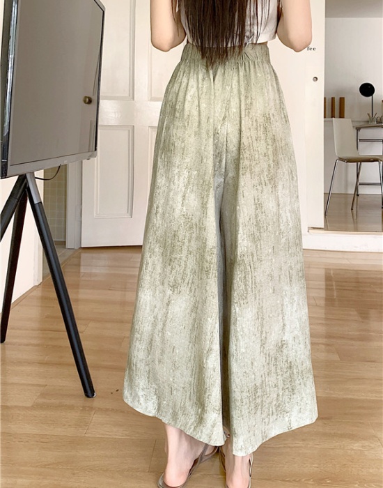 Wide leg big skirt culottes loose ice silk pants for women