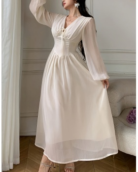 Frenum wedding dress pinched waist dress for women