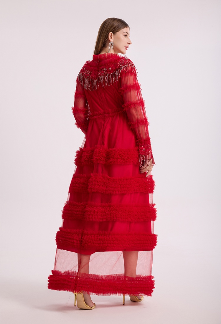 Embroidery tassels court style fashion cake temperament dress