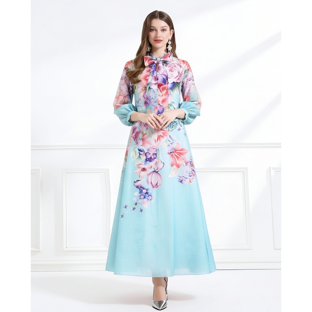 Bow frenum long dress vacation elegant style jumpsuit