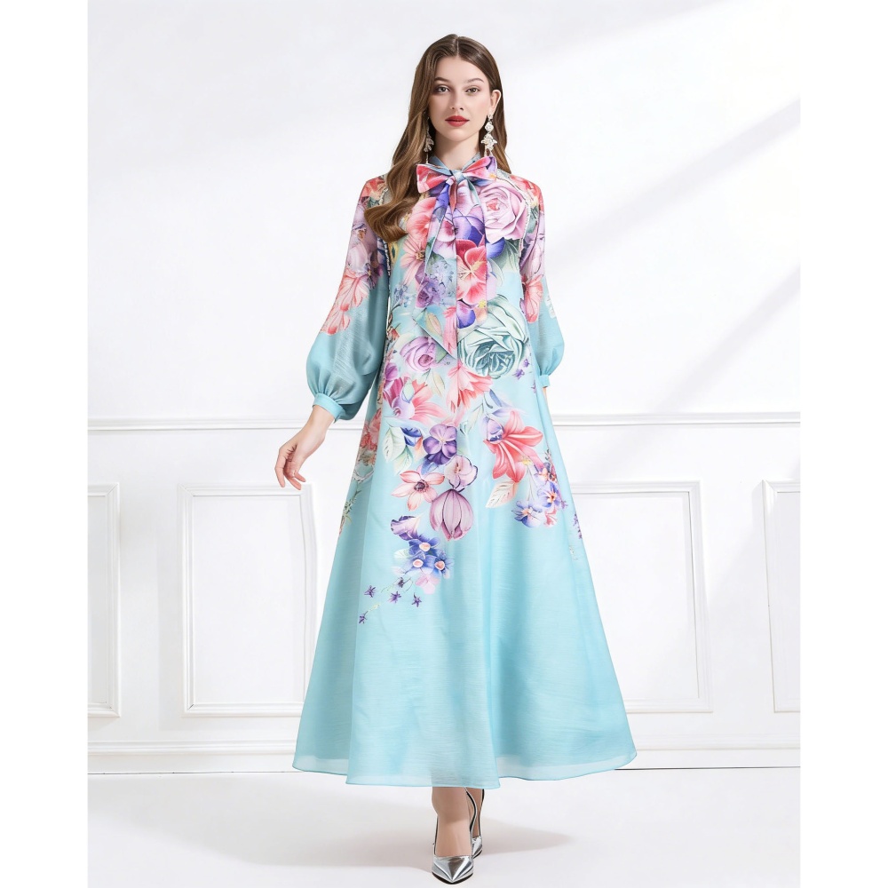 Bow frenum long dress vacation elegant style jumpsuit