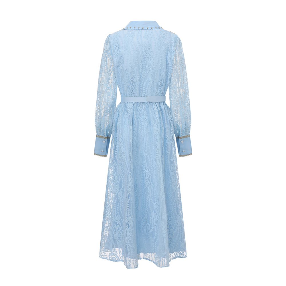 Pinched waist rivets dress elegant spring business suit