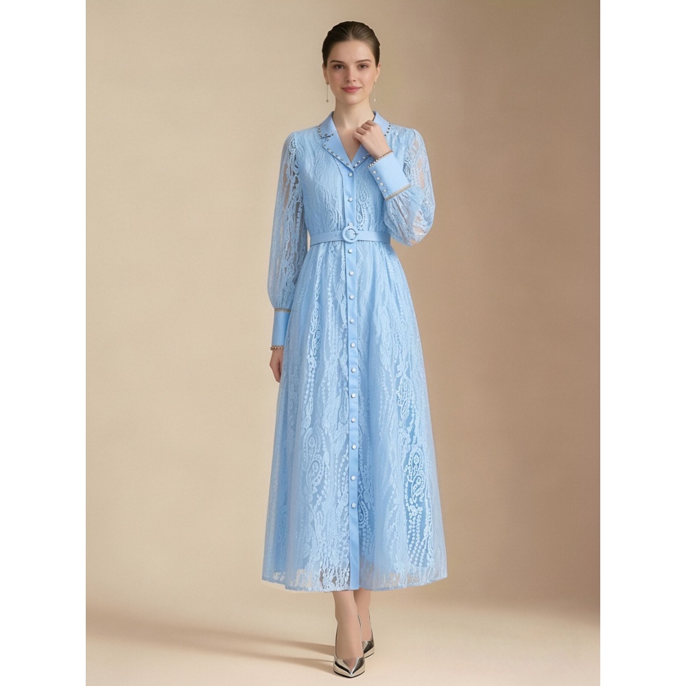 Pinched waist rivets dress elegant spring business suit