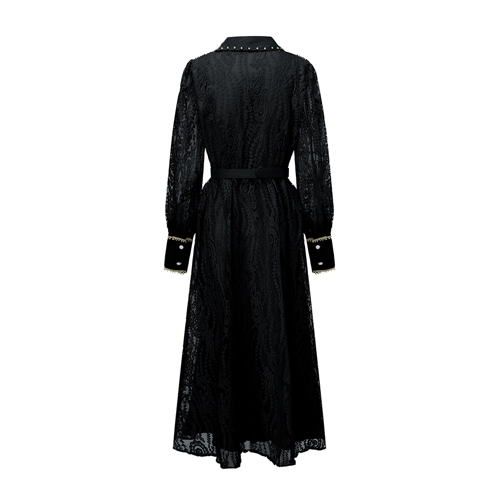 Lace elegant dress pinched waist spring business suit