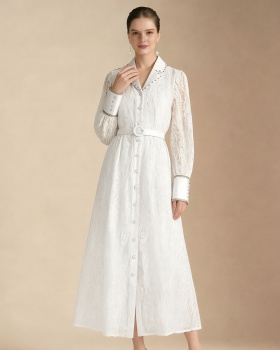 Pinched waist elegant dress lace business suit