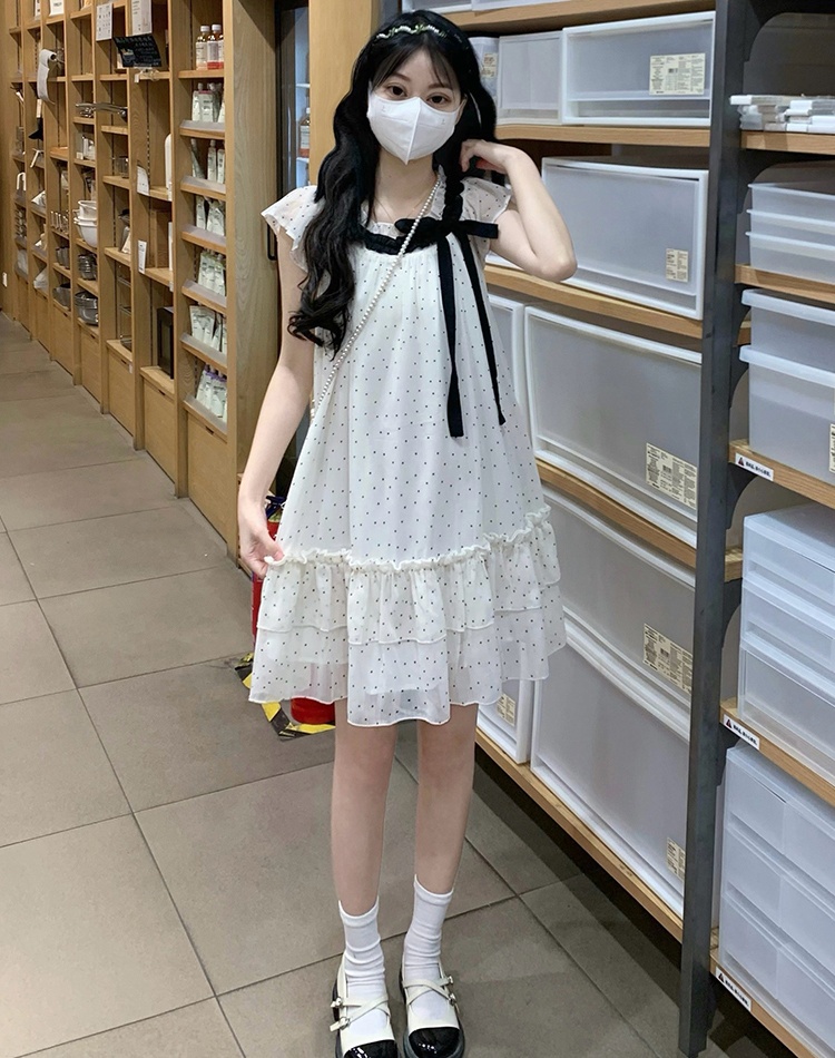 Boats sleeve sweet T-back long dress for women