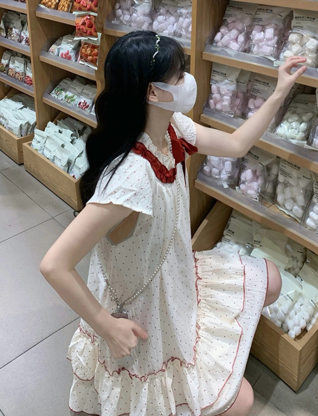 Boats sleeve sweet T-back long dress for women