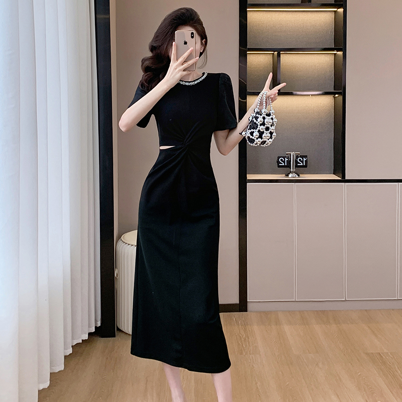 Hollow ladies beading temperament summer dress