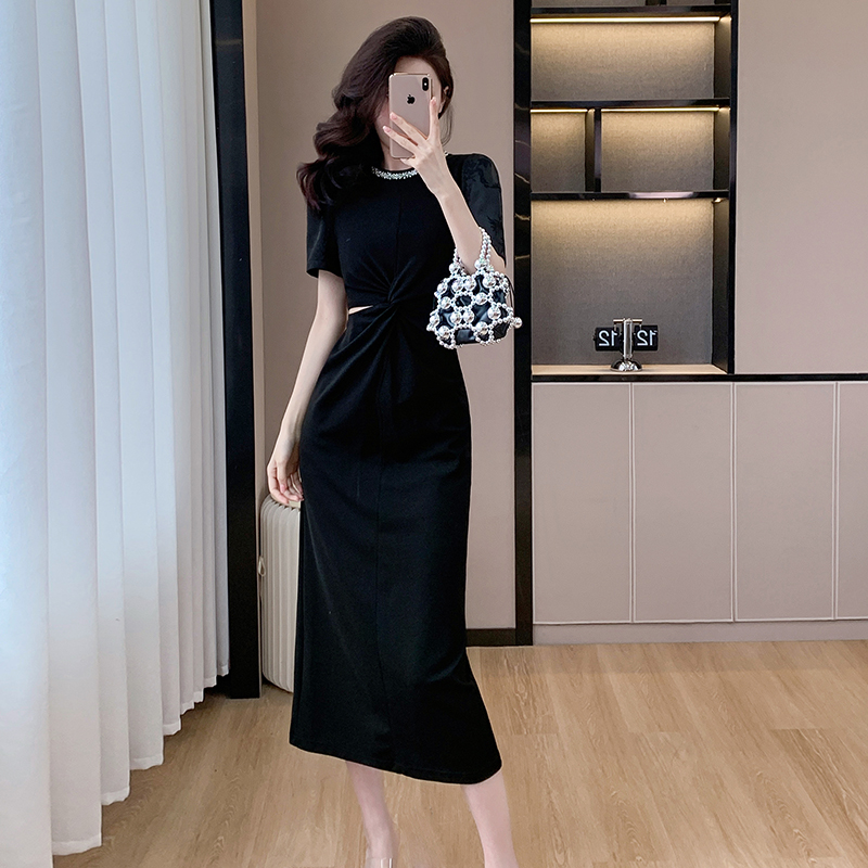 Hollow ladies beading temperament summer dress