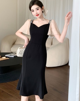 Fashion ladies slim summer beading mermaid long dress