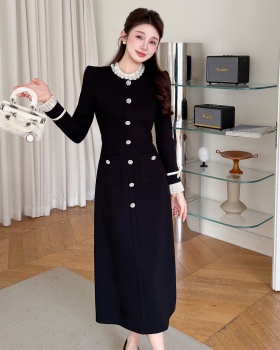 Spring beading temperament long large yard dress