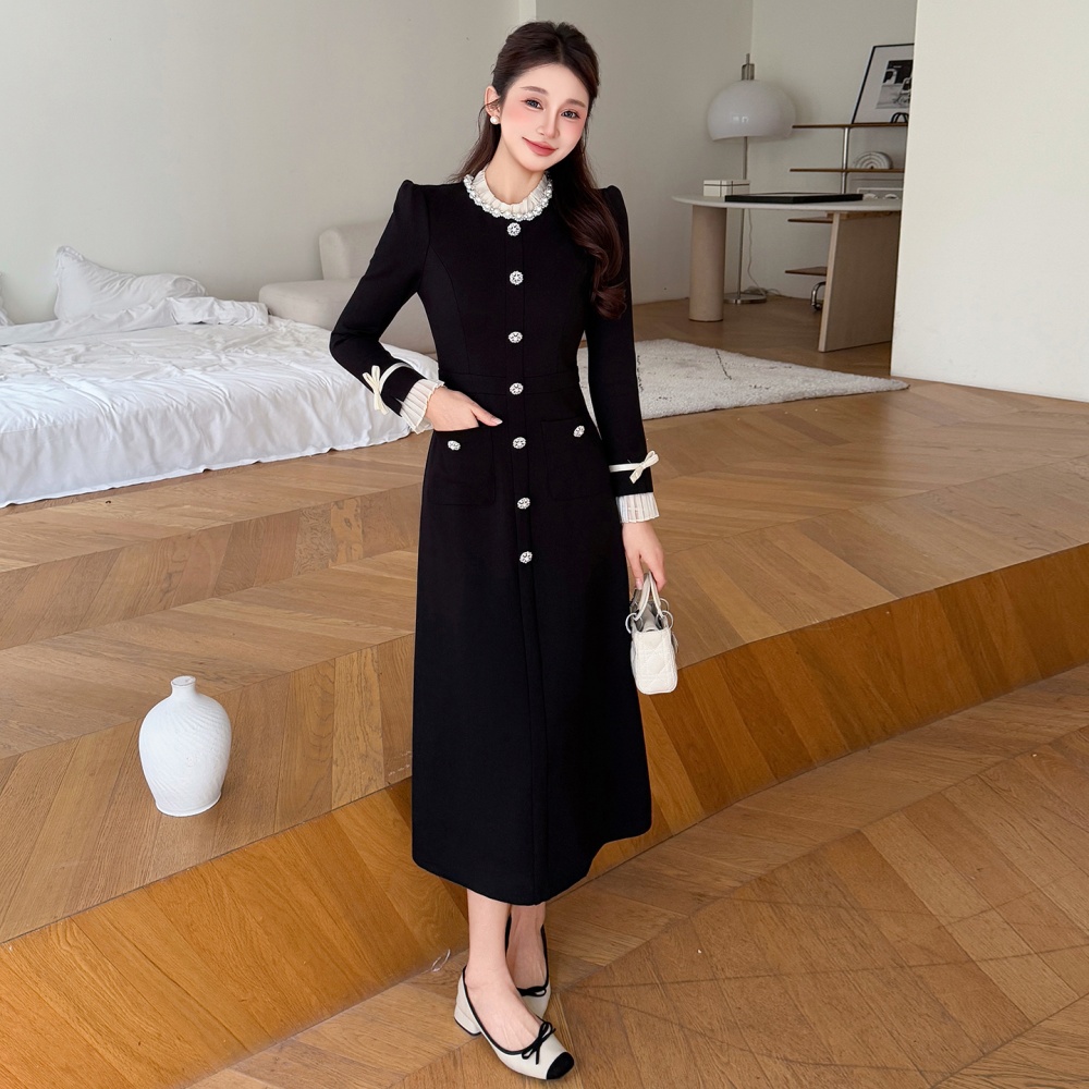 Spring beading temperament long large yard dress