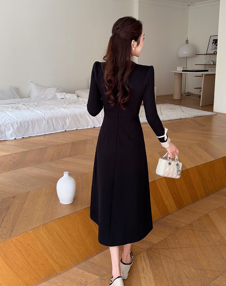 Spring beading temperament long large yard dress