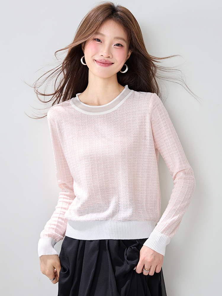Mixed colors sweater bottoming shirt for women