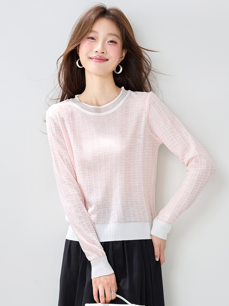 Mixed colors sweater bottoming shirt for women