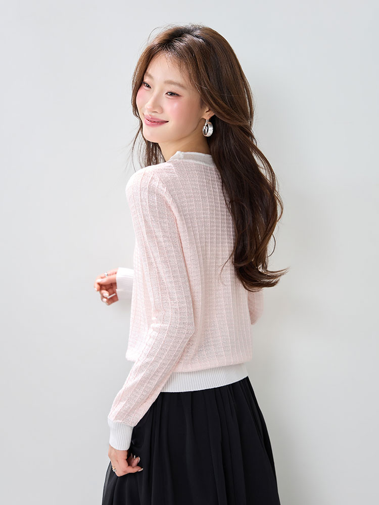 Mixed colors sweater bottoming shirt for women