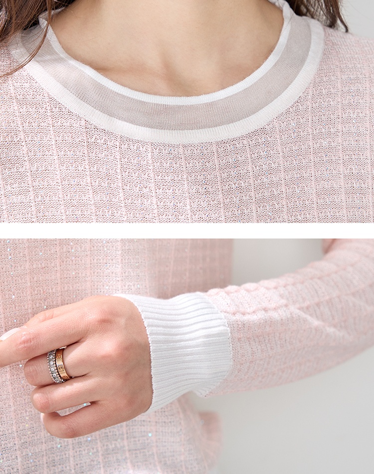 Mixed colors sweater bottoming shirt for women