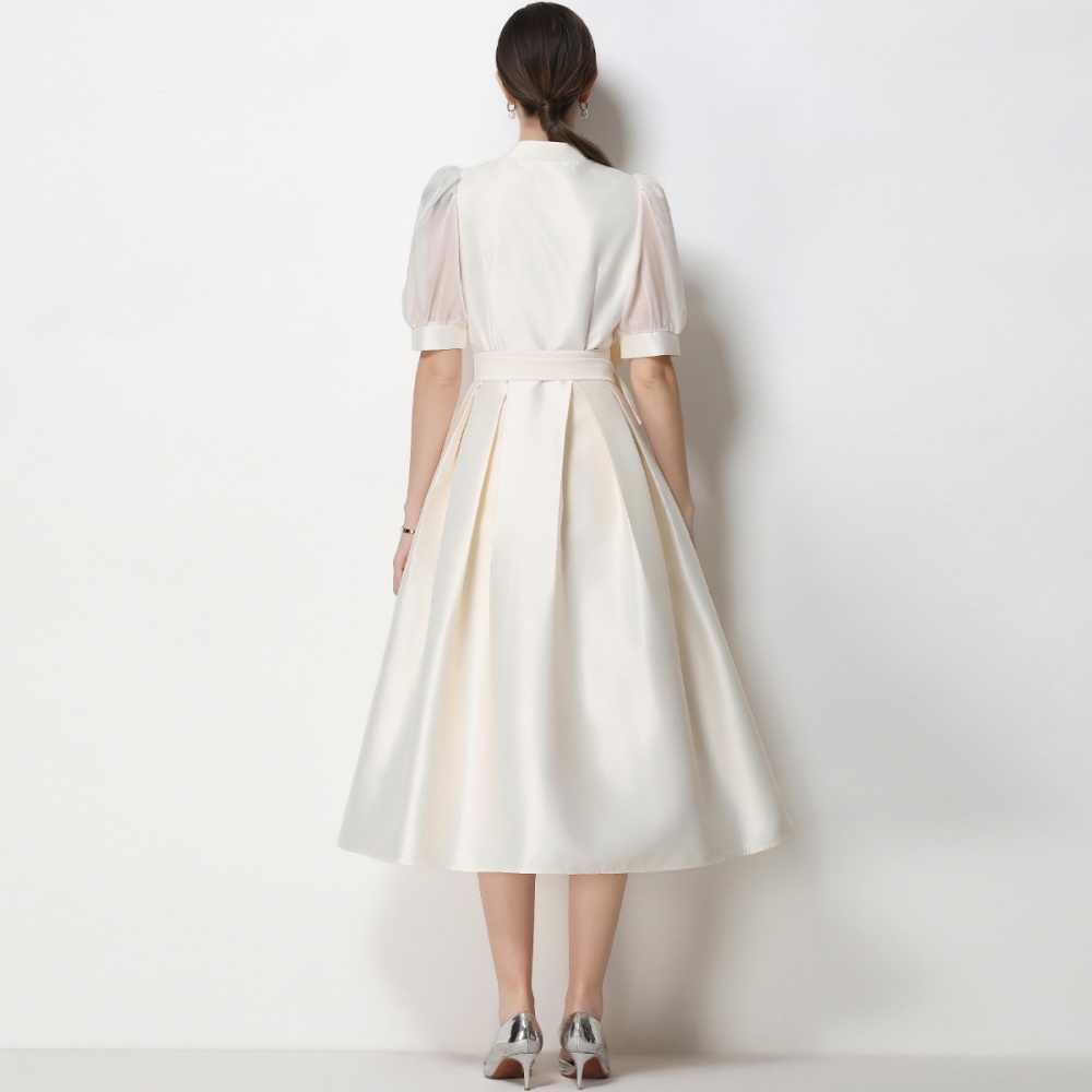 Slim temperament dress A-line V-neck formal dress