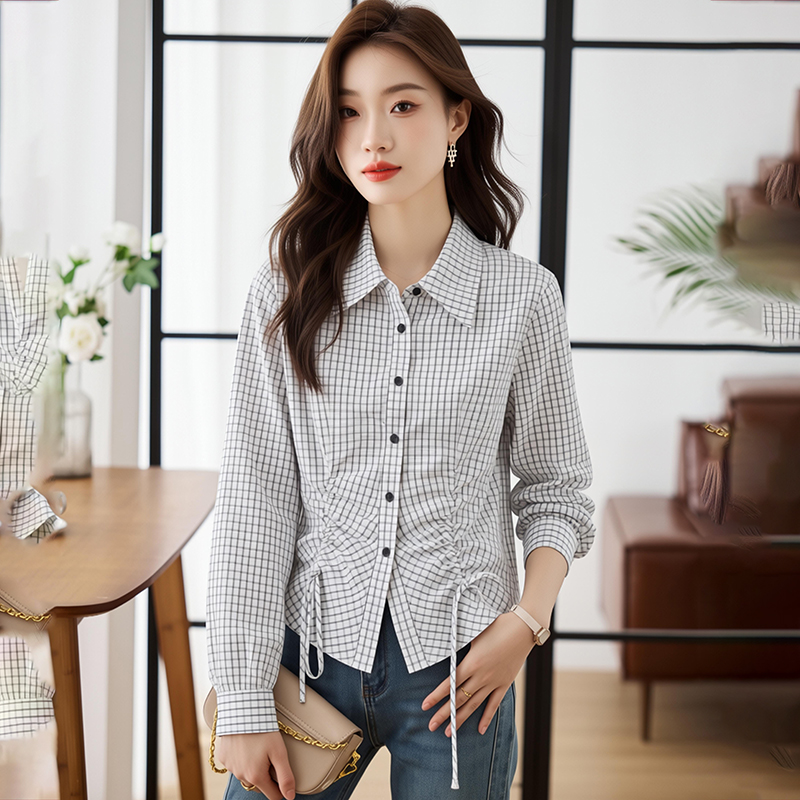 Frenum college style shirt Western style all-match tops