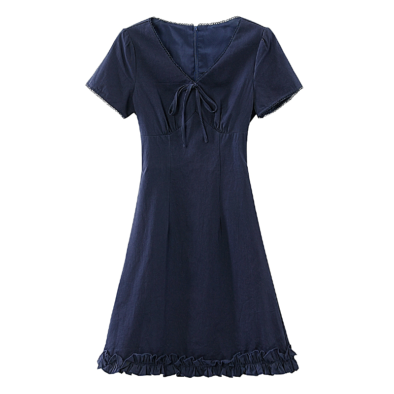 Lace V-neck summer slim London style dress for women
