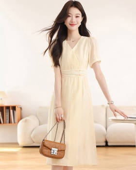 France style V-neck Chinese style summer dress for women