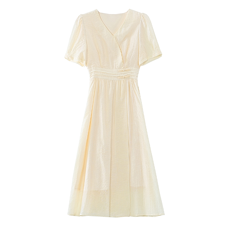 France style V-neck Chinese style summer dress for women
