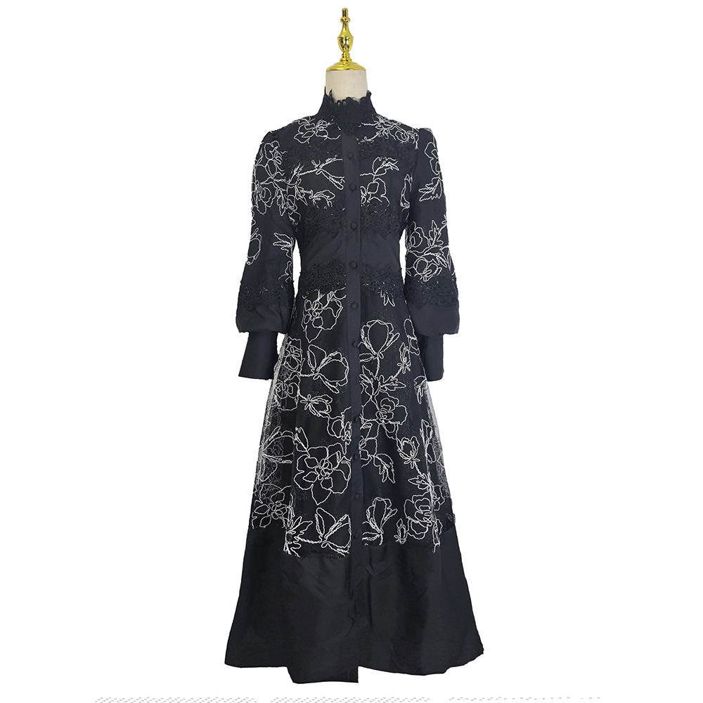 Splice elegant vacation pinched waist frenum spring long dress