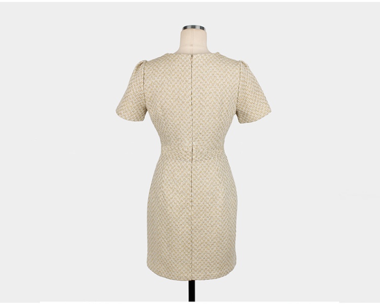 Round neck profession long dress package hip dress