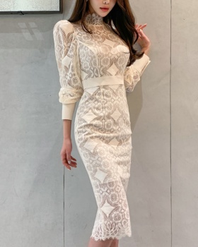 Elegant lace dress stereoscopic formal dress