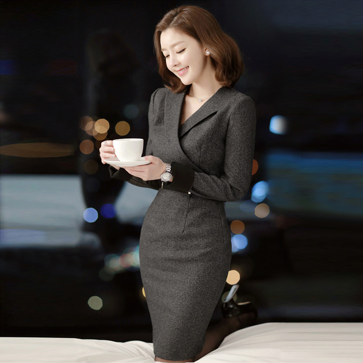 Long sleeve business suit spring and autumn dress