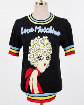 Spring and summer sweater mixed colors tops for women