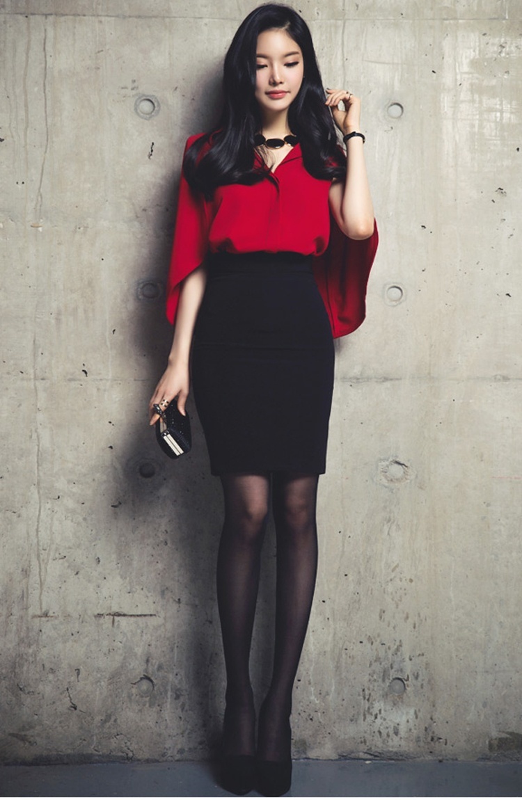 Slim package hip skirt spring and summer light shirt 2pcs set