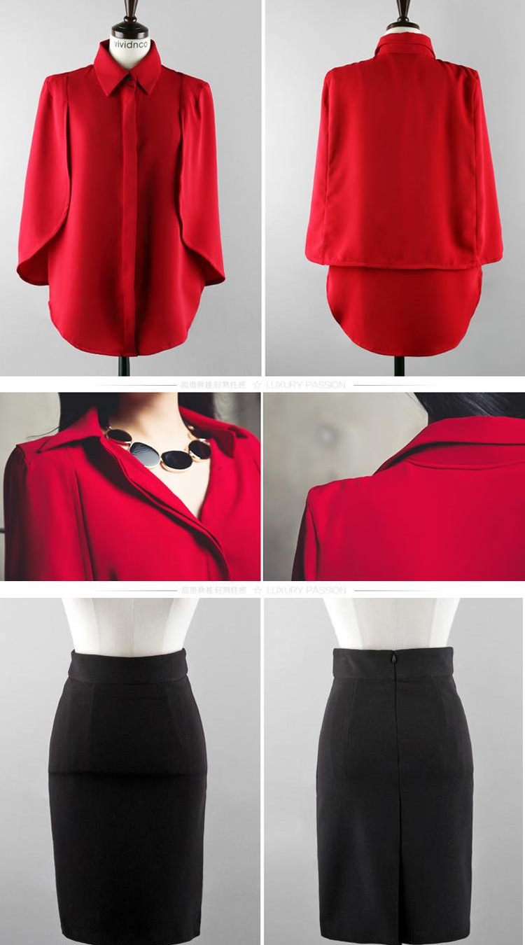 Slim package hip skirt spring and summer light shirt 2pcs set