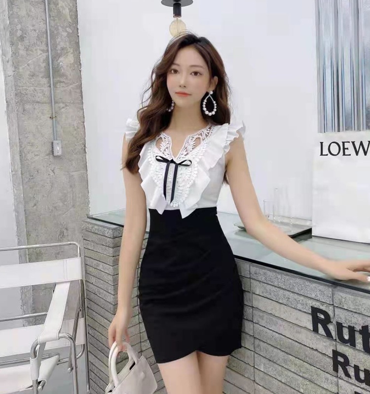 Spring and summer irregular sexy V-neck dress for women