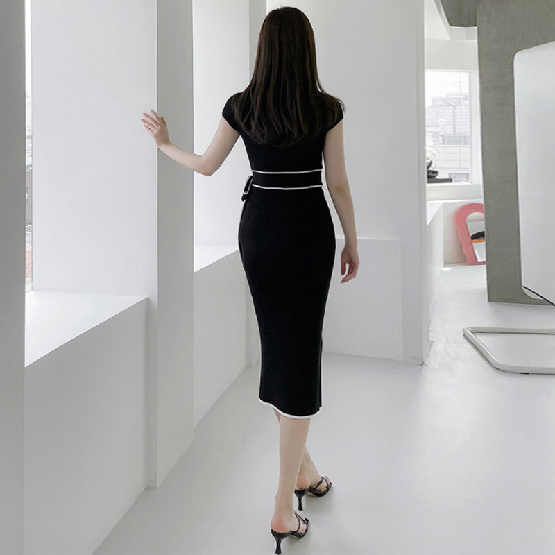 Knitted dress ladies long dress for women