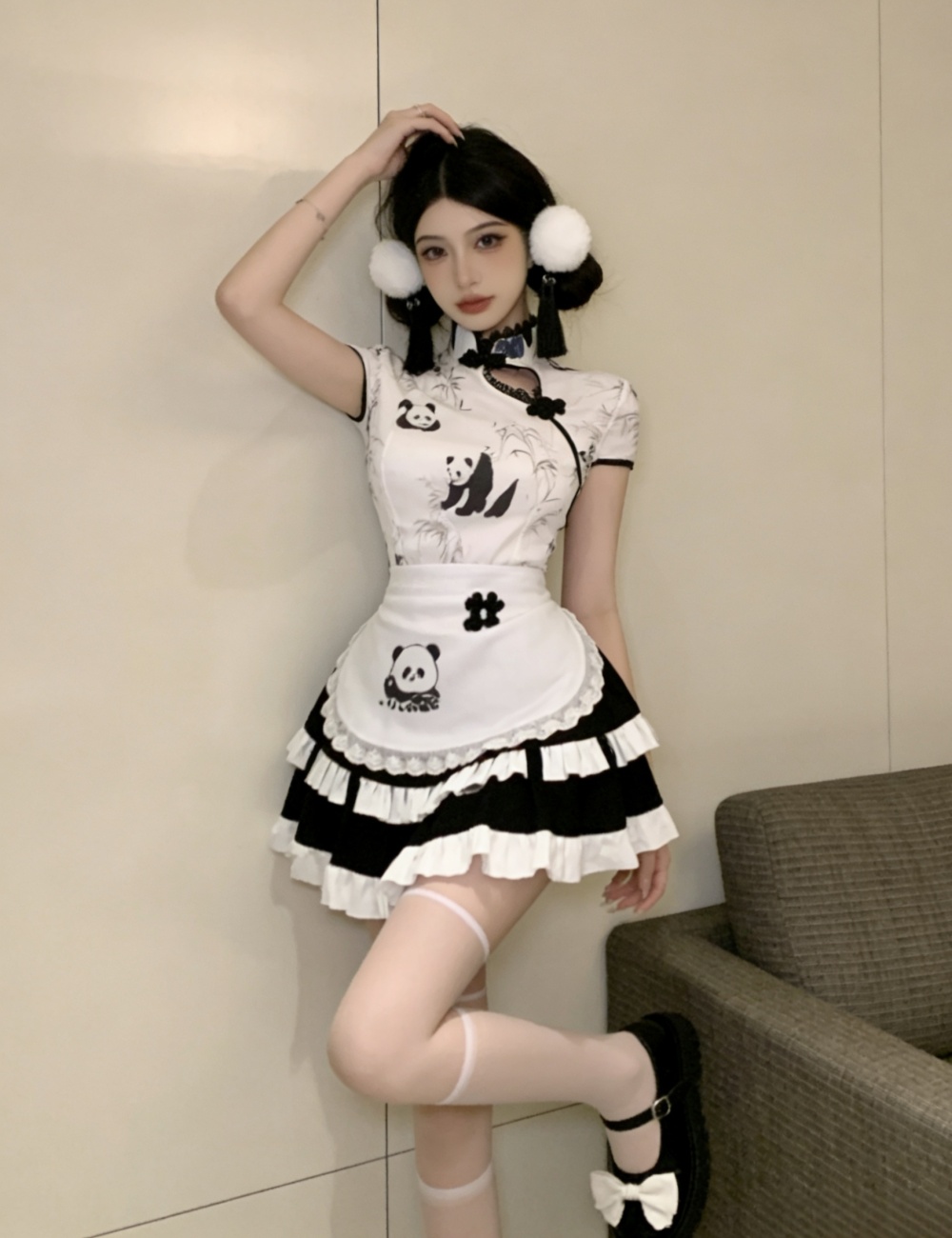 Fashion skirt lotus leaf edges tops 3pcs set for women