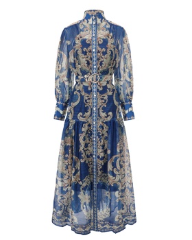 Classical printing dress court style corset