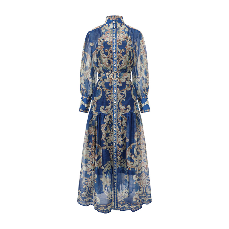 Classical printing dress court style corset