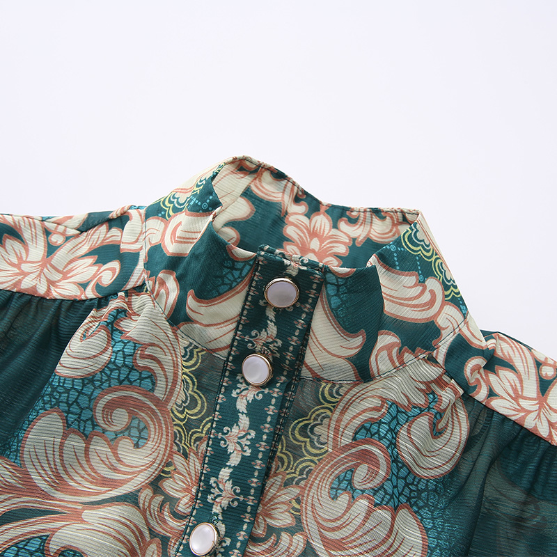 Long spring court style corset printing classical dress