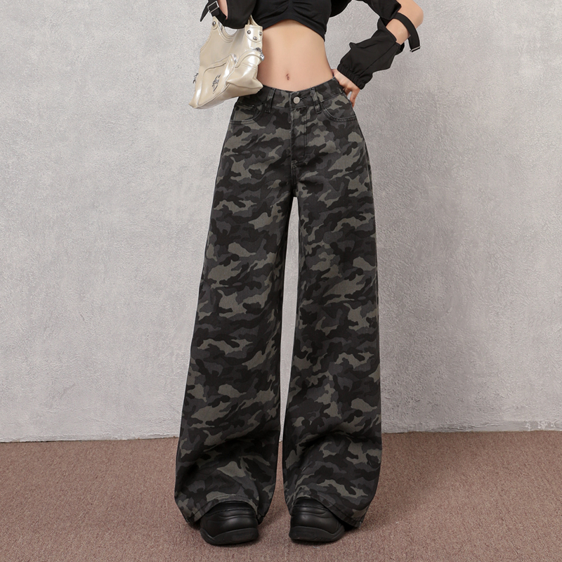 Casual work clothing camouflage long pants for women