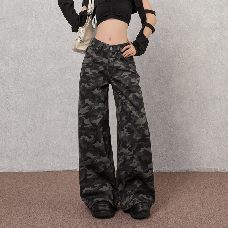 Casual work clothing camouflage long pants for women