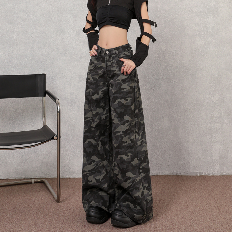 Casual work clothing camouflage long pants for women