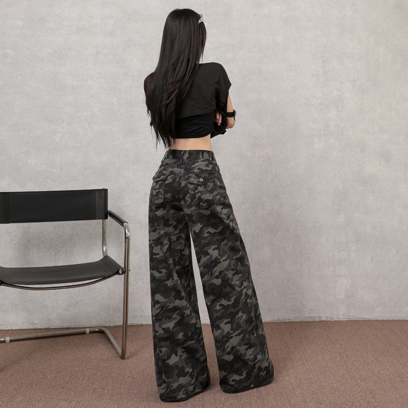 Casual work clothing camouflage long pants for women