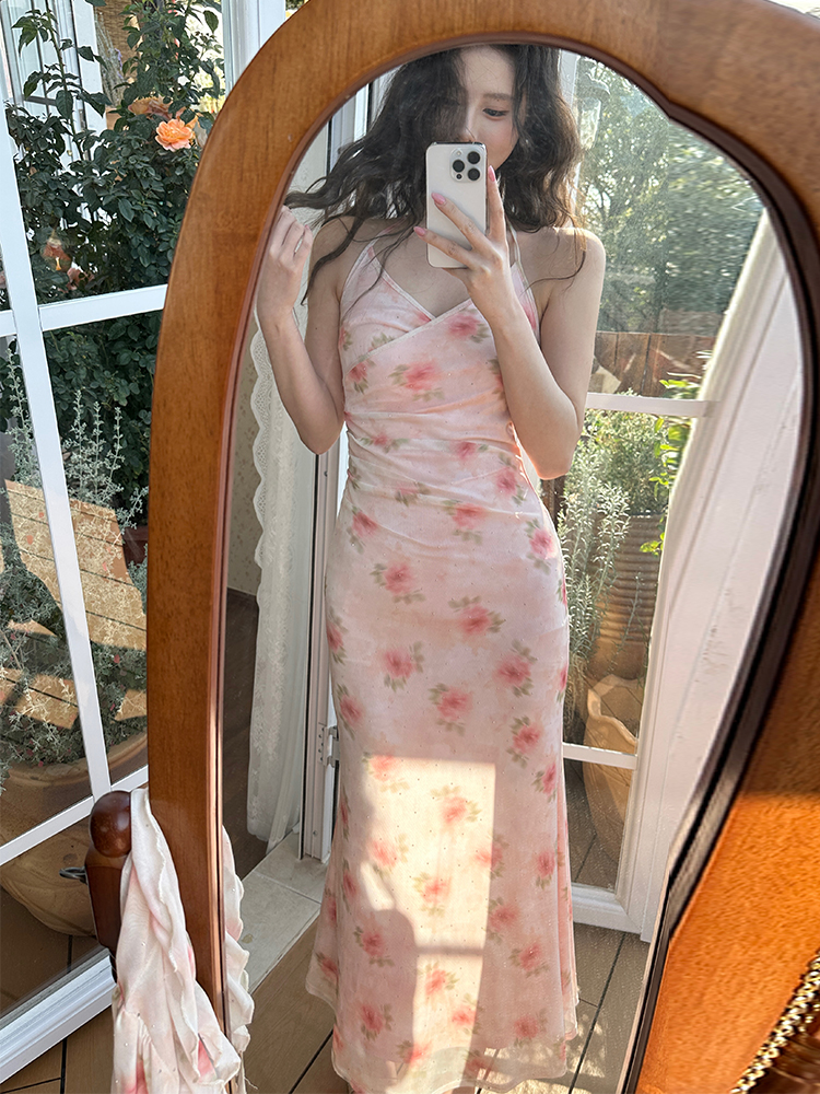 Enticement dress stereoscopic long dress a set