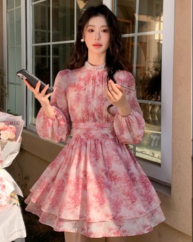 Long sleeve Western style show young spring dress